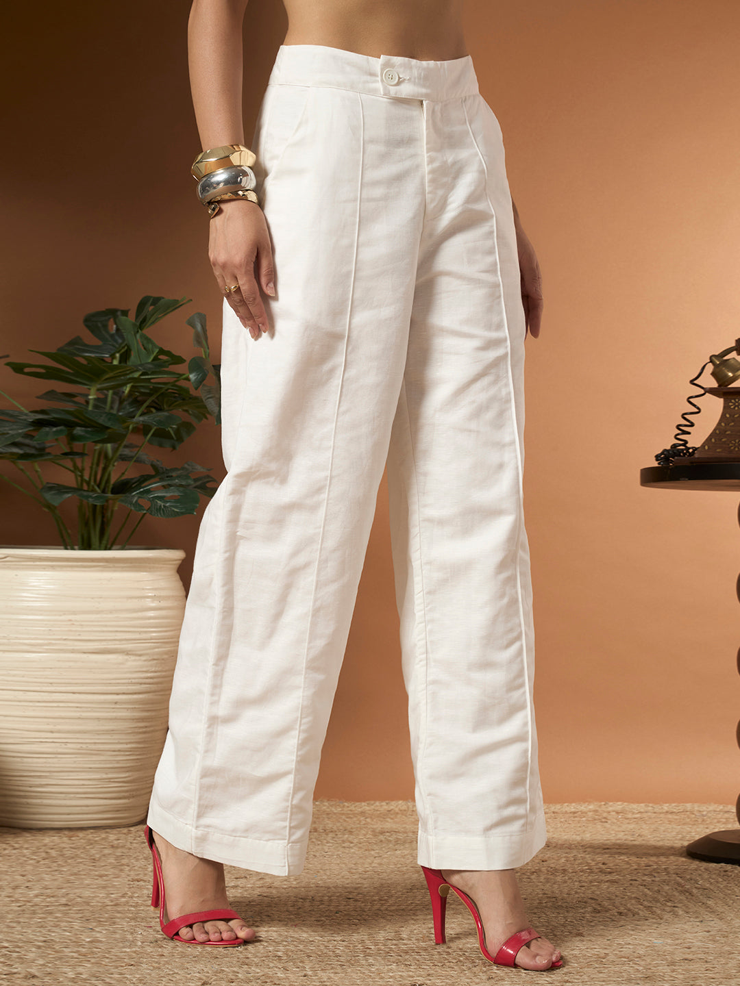 Savorelle Essential Wide-Leg  Linen Trousers