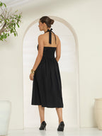 Savorelle Verona Halter Midi Dress Black