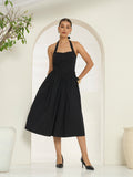 Savorelle Verona Halter Midi Dress Black