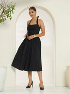 Savorelle Verona Halter Midi Dress Black