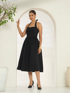 Savorelle Verona Halter Midi Dress Black