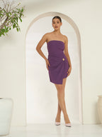 Savorelle Nova Draped Mini Dress Purple