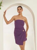 Savorelle Nova Draped Mini Dress Purple