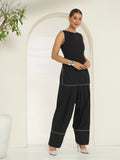 Savorelle Solid Farsi Suit Black