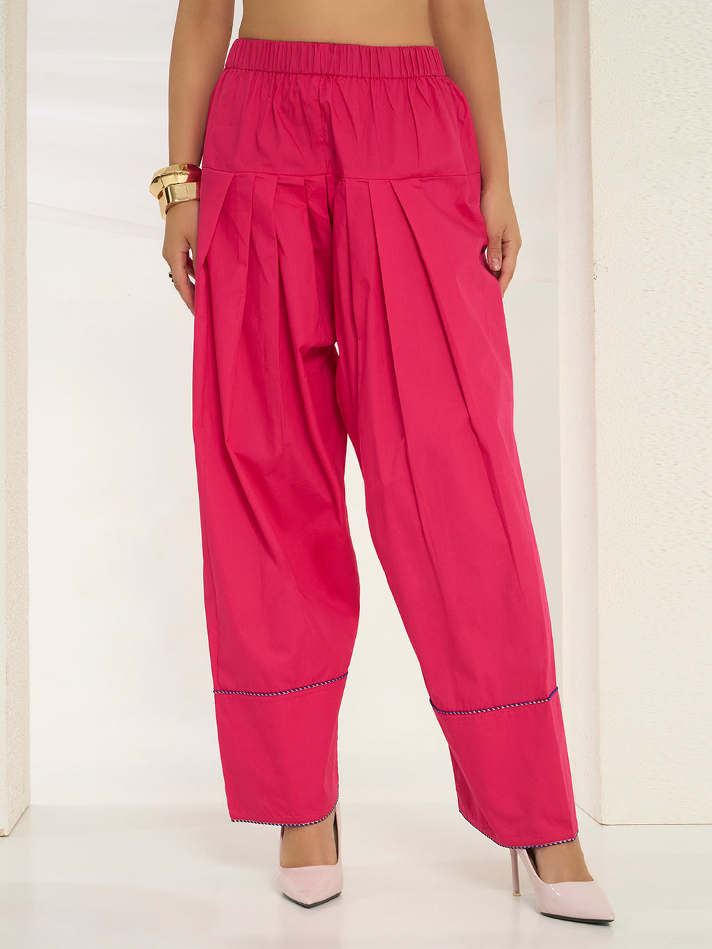 Savorelle Solid Farsi Suit Pink
