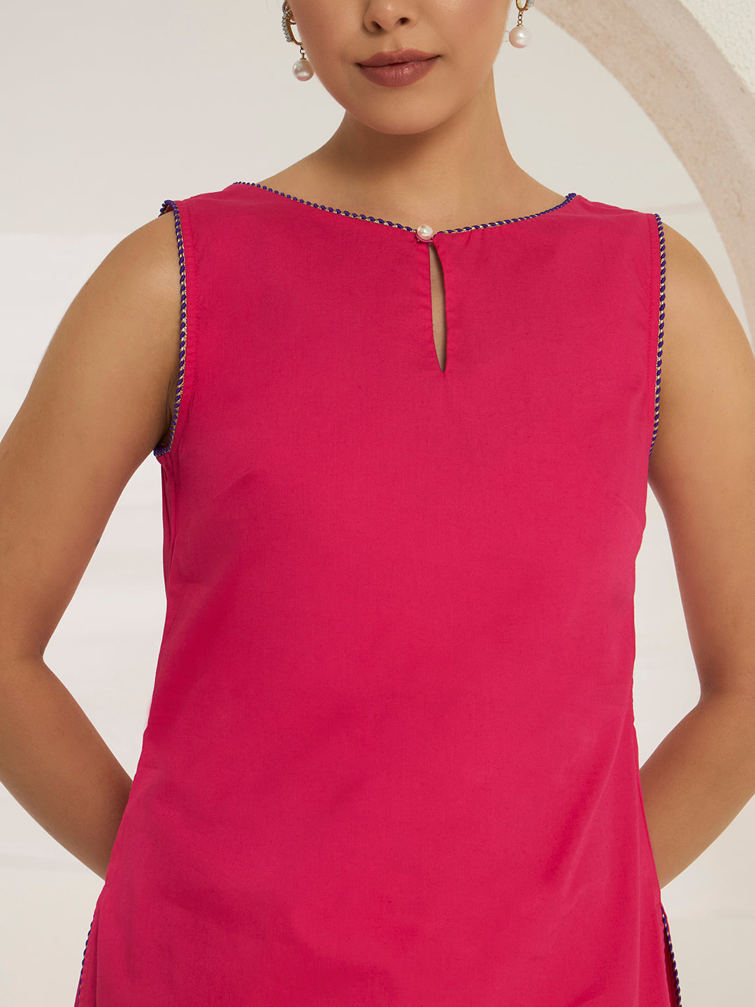Savorelle Solid Farsi Suit Pink