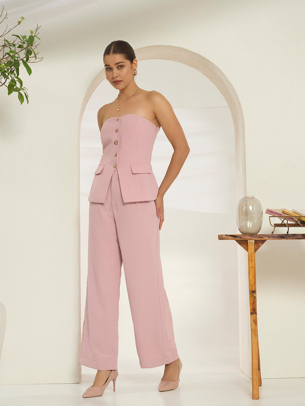 Savorelle Luna Strapless Co-ord Set Rose