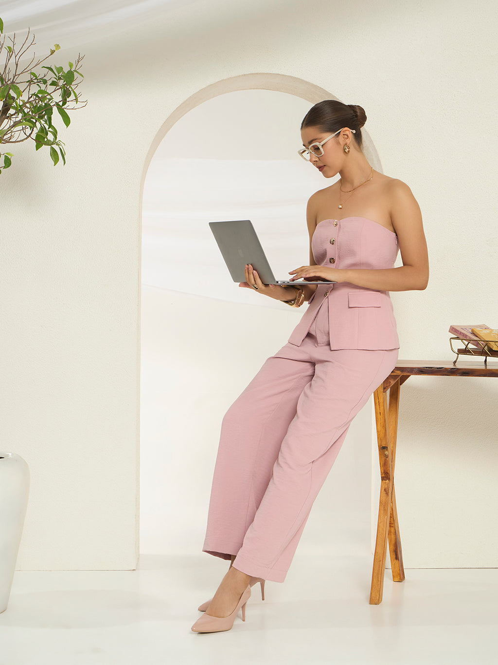 Savorelle Luna Strapless Co-ord Set Rose