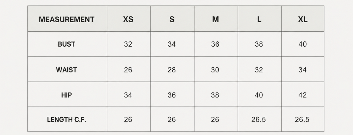 Size chart